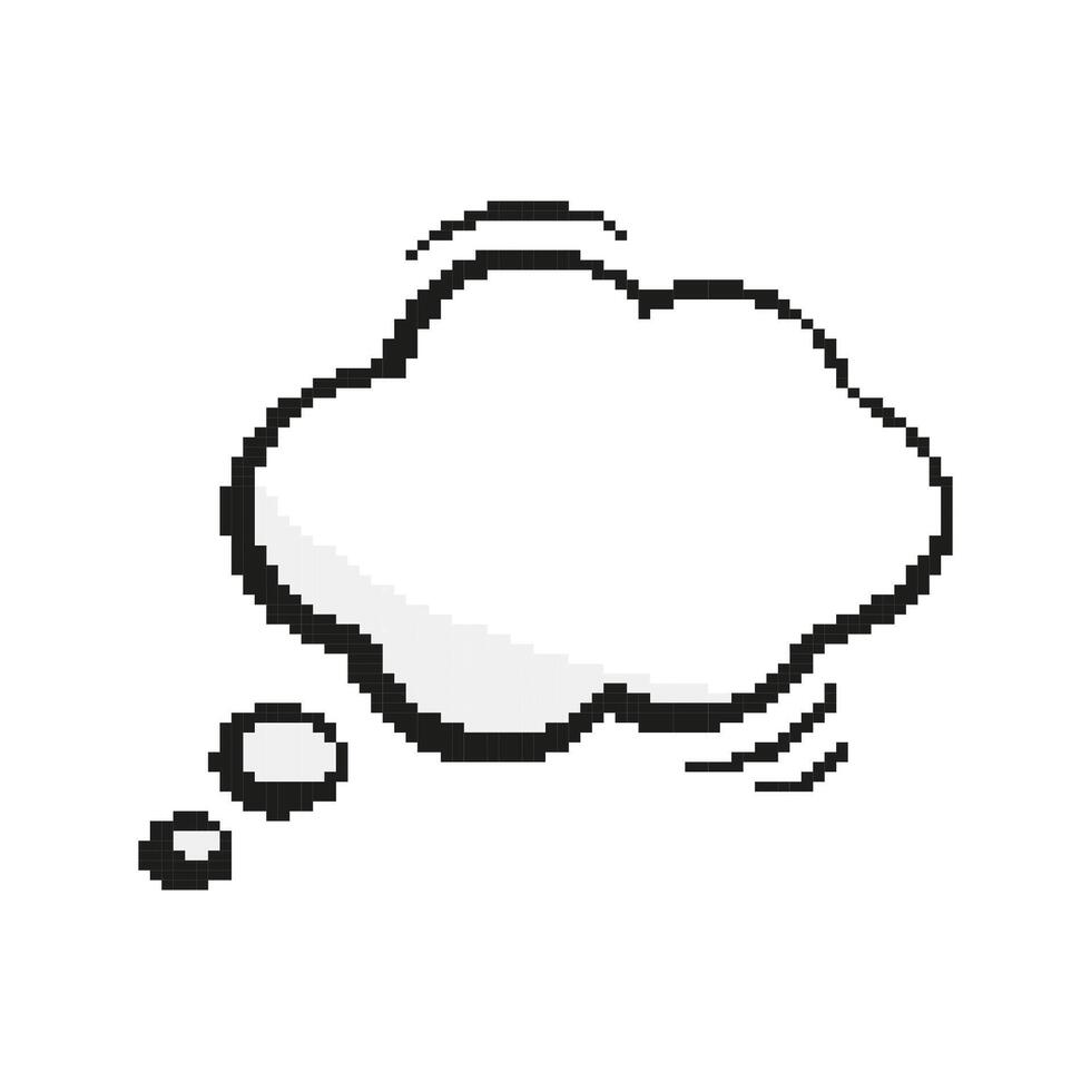 Pixelated Texting Message Blank Box Icon. Cloud Pixel Speech Bubble Message Dialogue for Text. 8 Bit Retro Style. Speech Bubble Cloud. Isolated Illustration vector