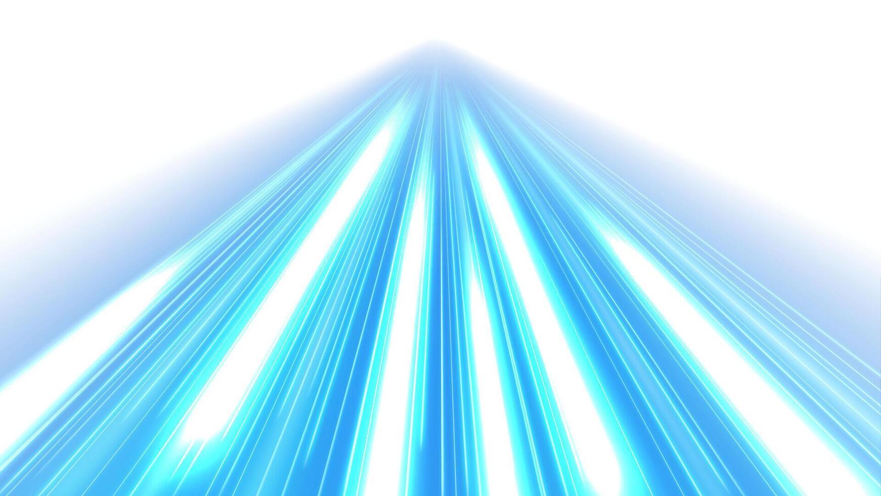 Blue Light Trails, Long Time Exposure Isolated on White Background, Illustration vector