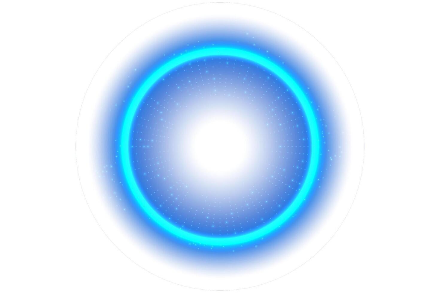 Round Blue Light with Sparks Isolated on White Background, Illustration vector