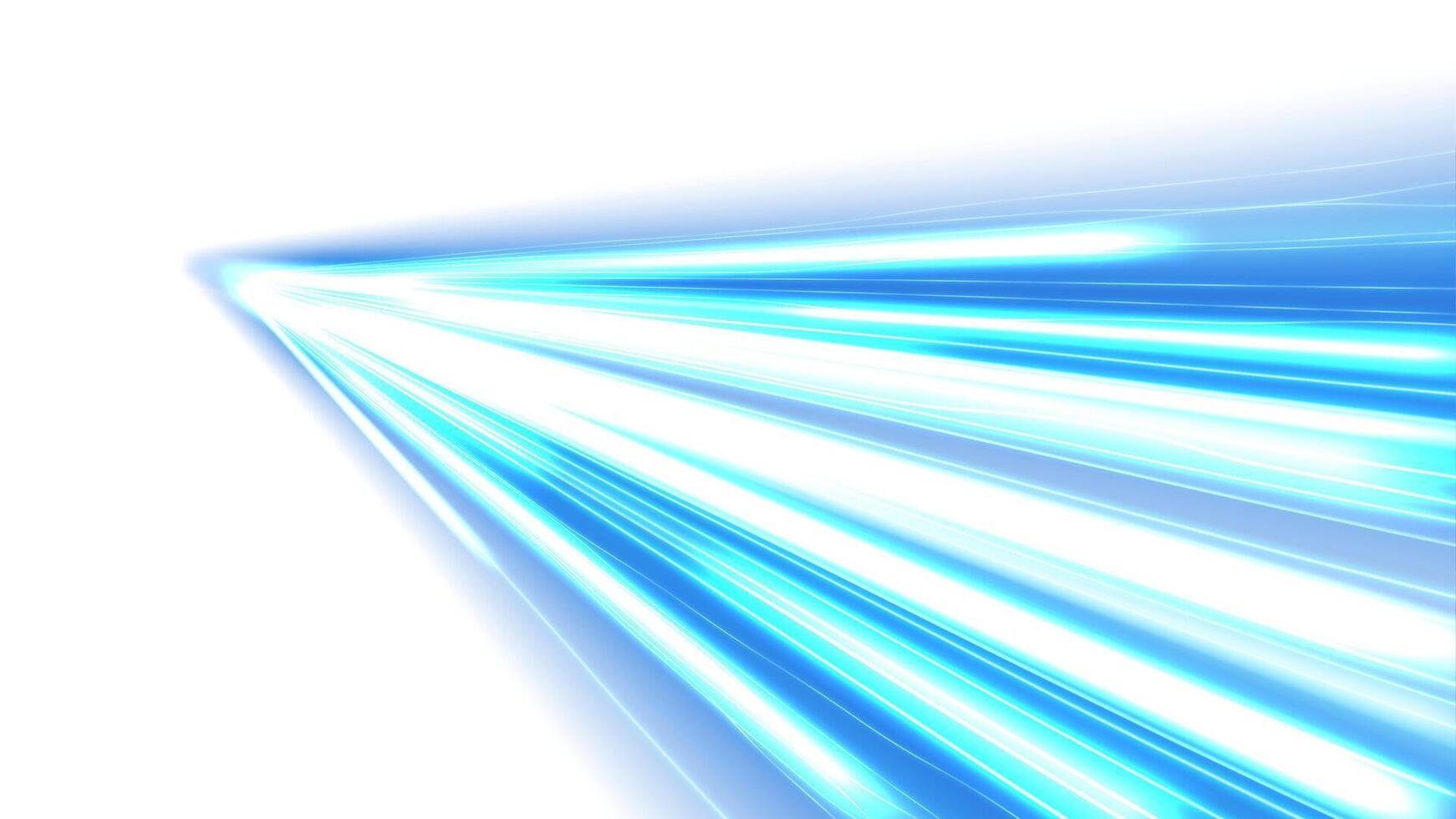 Blue Light Trails, Long Time Exposure Isolated on White Background, Illustration vector