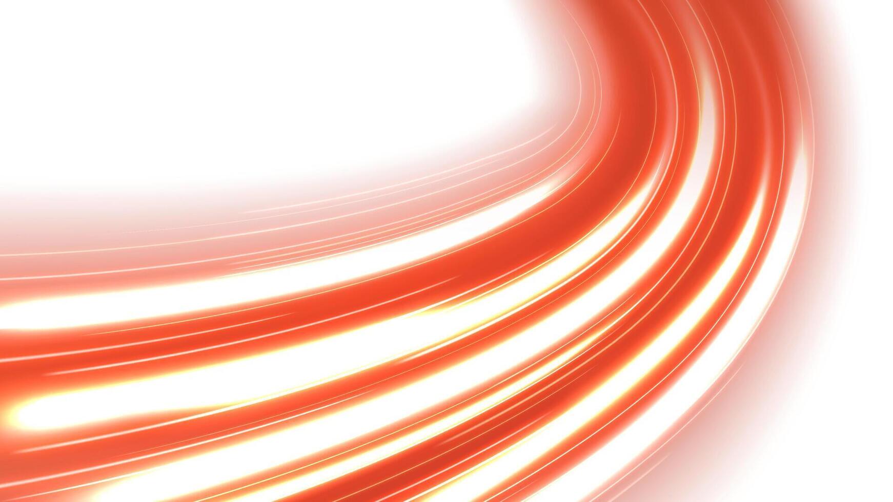Red Light Trails, Long Time Exposure Isolated on White Background, Illustration vector