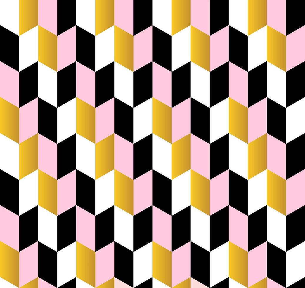 Abstract. Black,pink, gold background pattern seamless design for mask face, pillow, fashion, clothing, fabric. vector