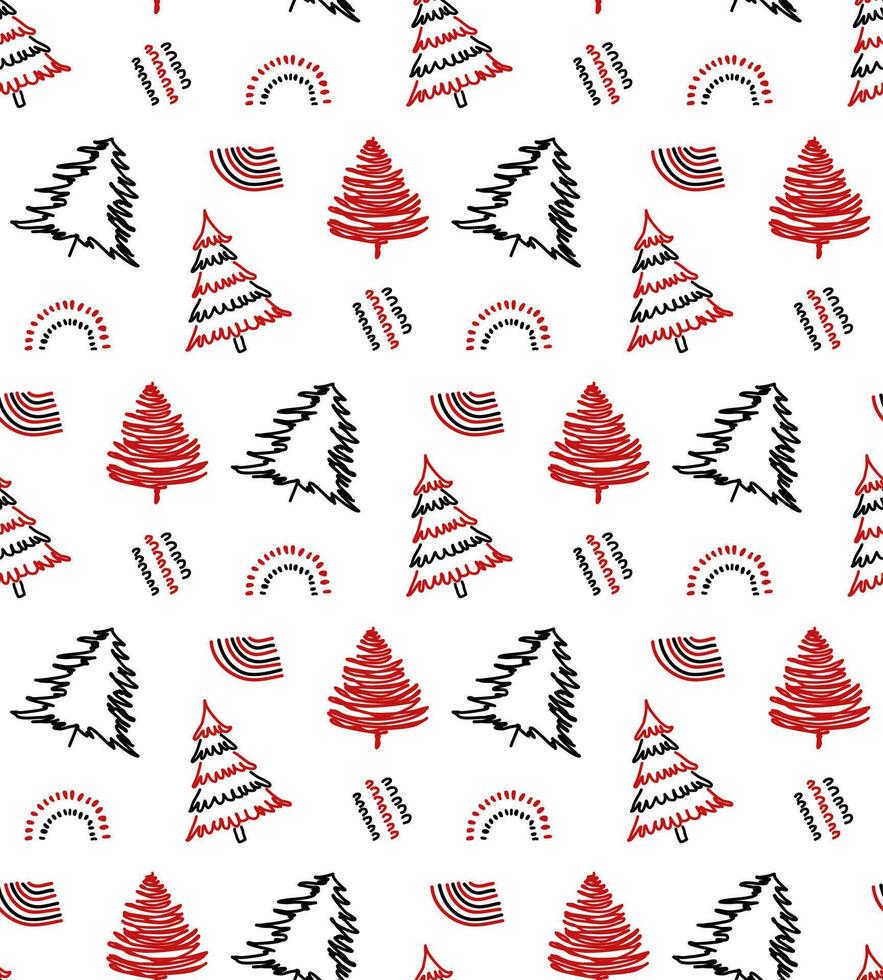 Christmas tree seamless pattern background. . vector