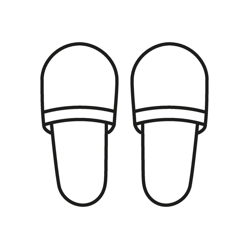 Comfortable Slippers Line Icon. Indoor Shoes For Rest And Relaxation Outline Symbol. Editable Stroke. Isolated Illustration vector