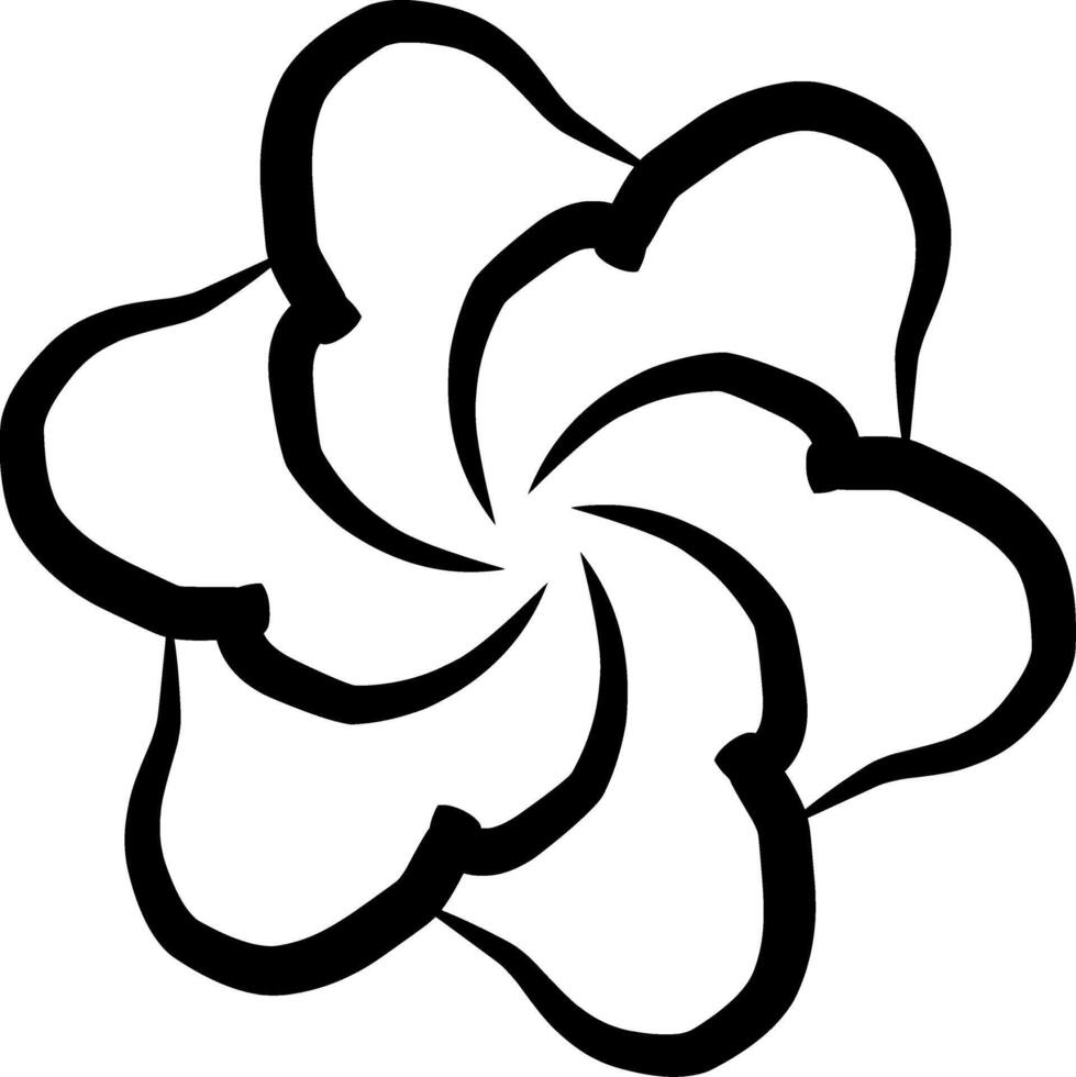 Black and White Flower Petal Icon for Web and Design Ideal for UI, UX, and Creative Projects vector