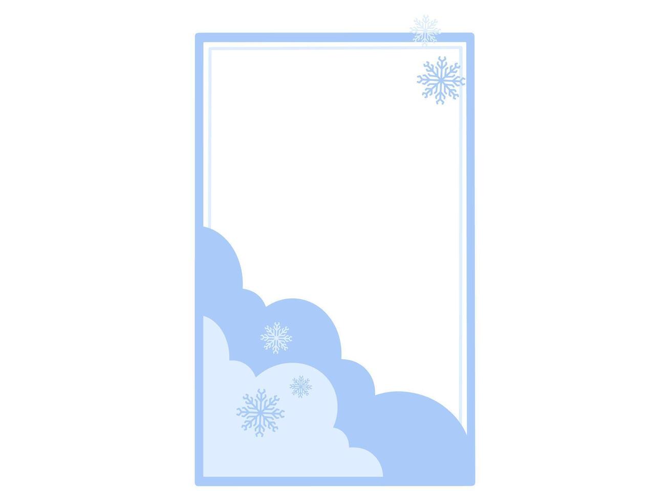 Frame Background Christmas Snowflakes and Cloud vector
