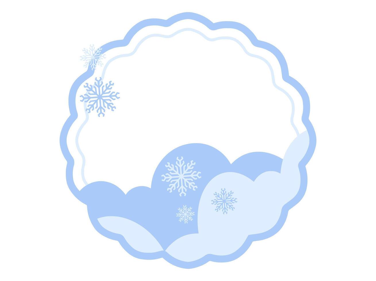 Christmas Snowflakes Cloud Frame Background vector