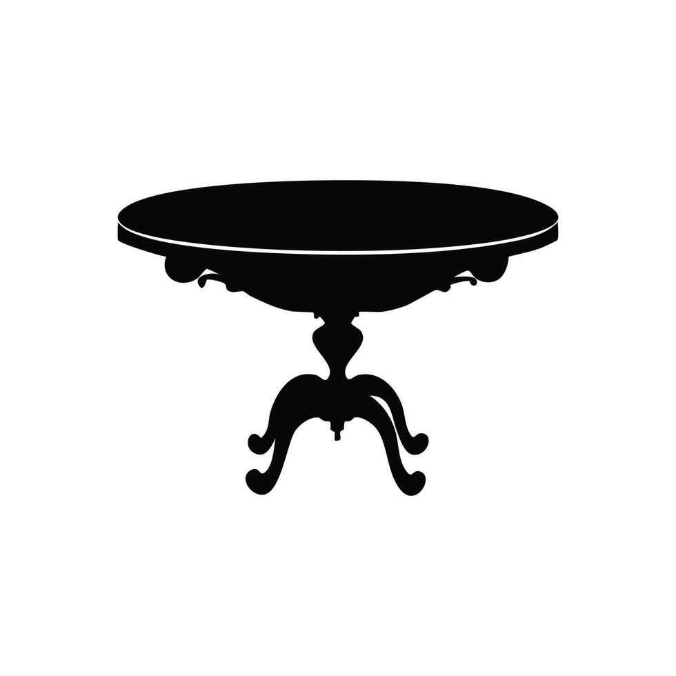 Table icon, silhouettes design, isolated white background vector