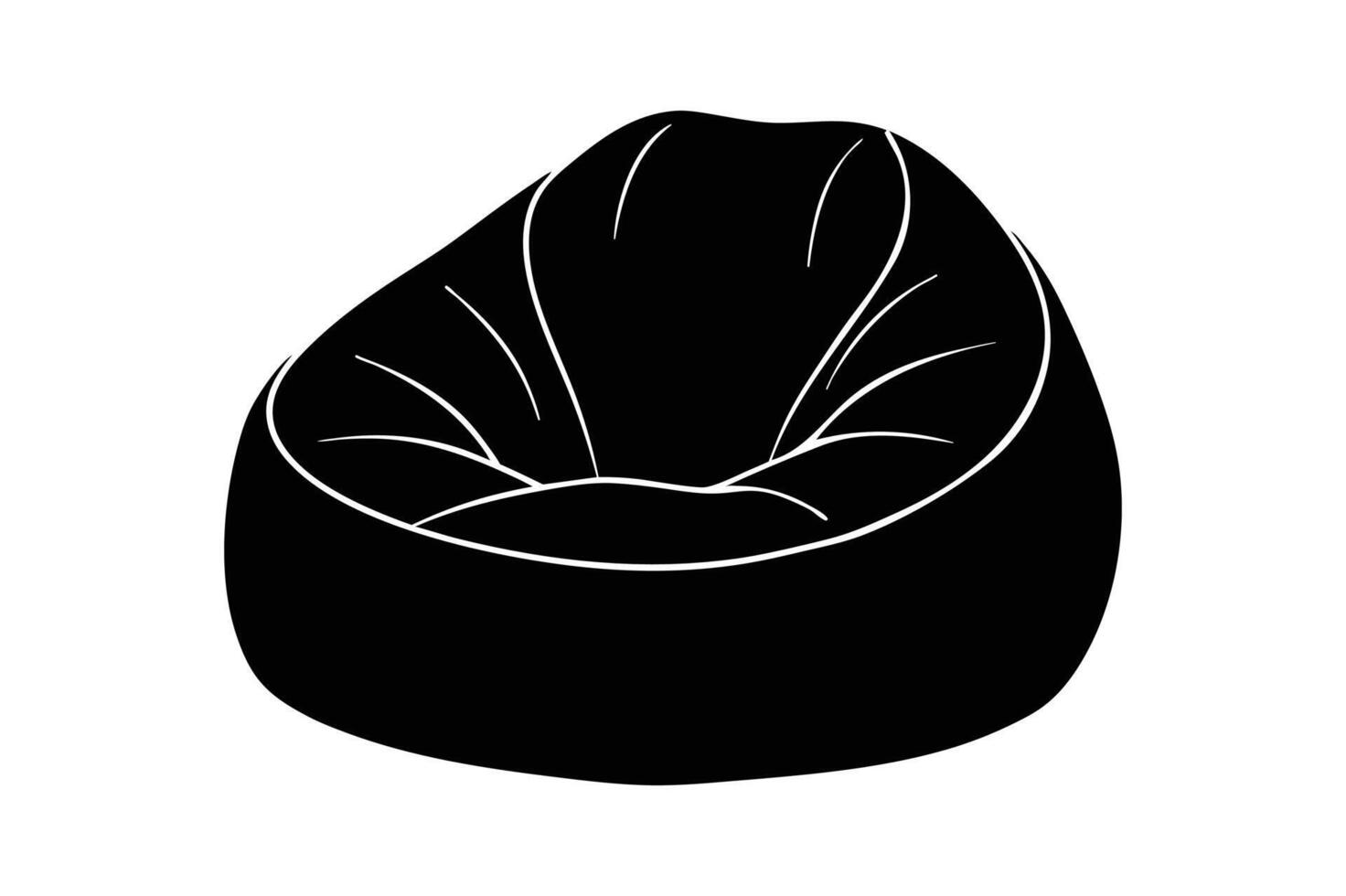 Bean Bag Chair Silhouettes for Modern Spaces vector