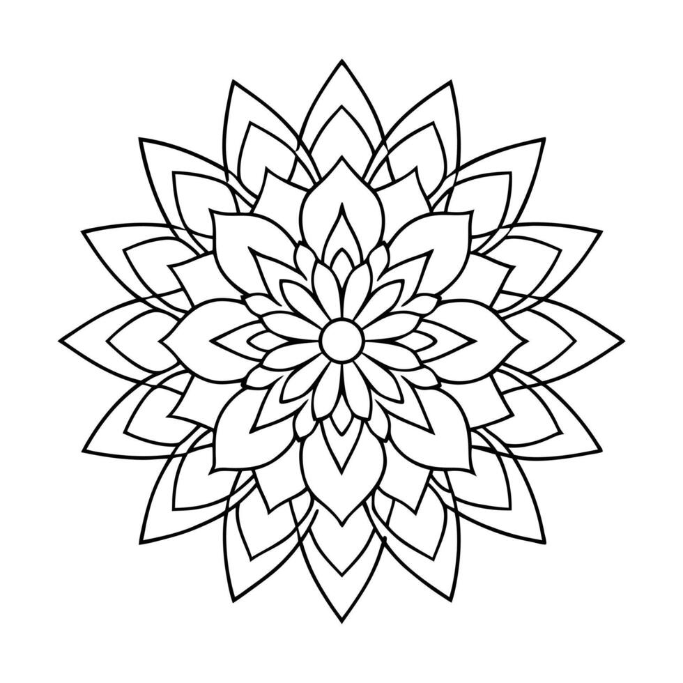 Geometric Mandala Line Art with Patterns vector