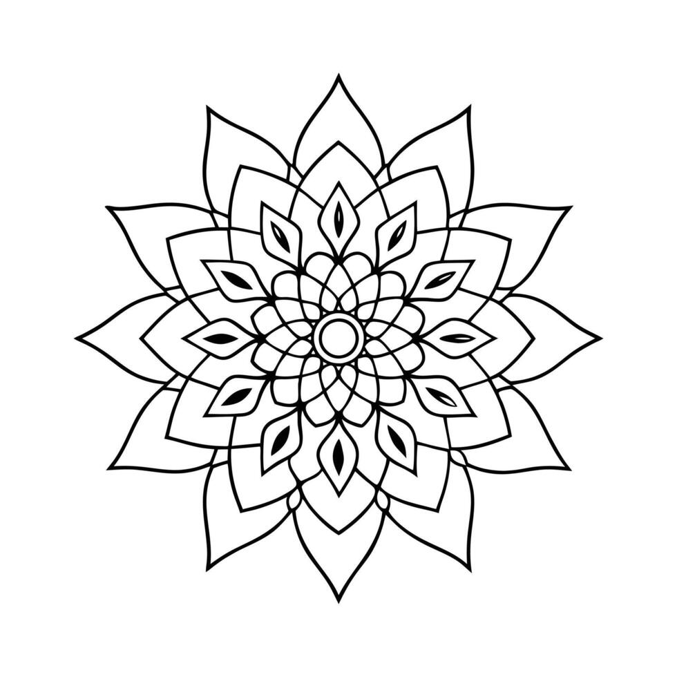 Abstract Mandala Line Art Design vector
