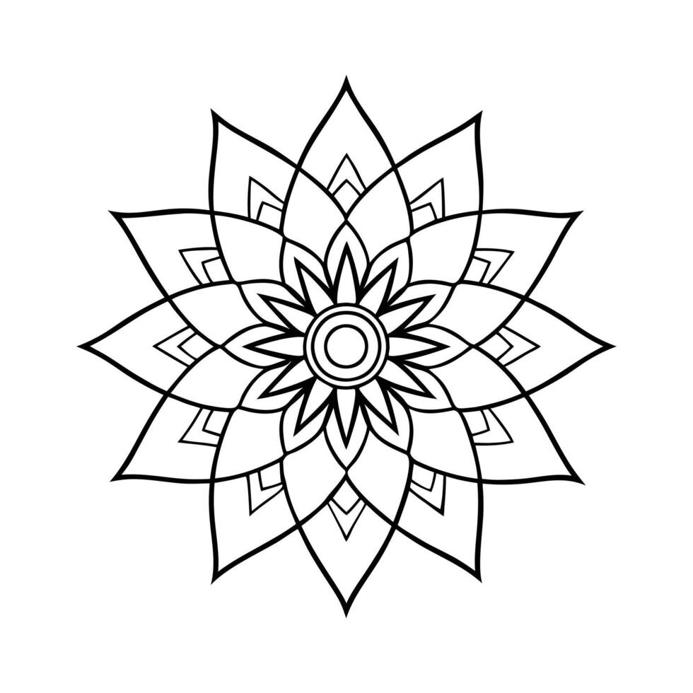Geometric Mandala Line Art vector