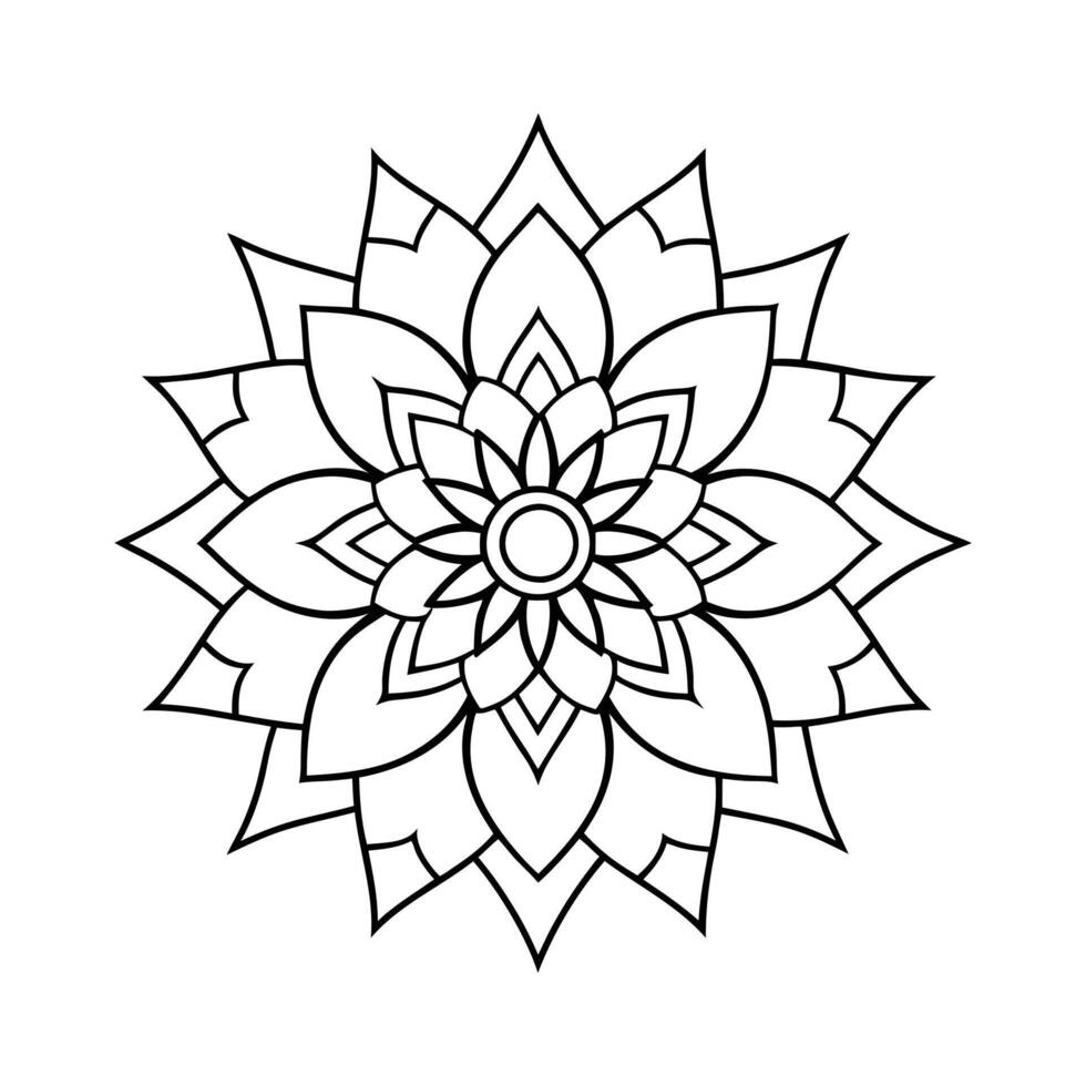 Mandala Line Art with Spiritual Geometry vector