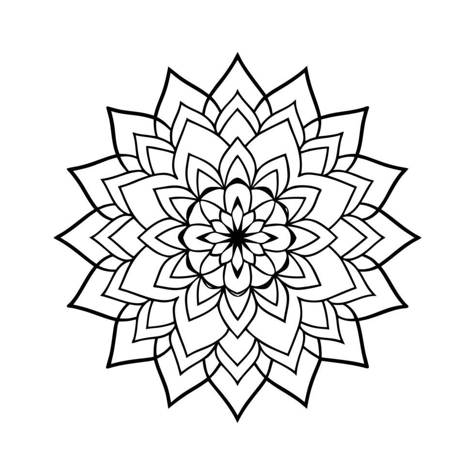 Mandala Line Art with Sacred Geometry vector