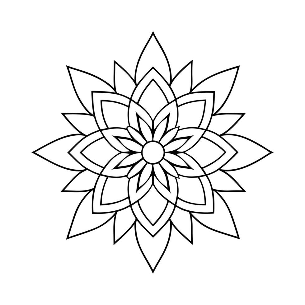 Mandala Line Art with Geometric Patterns vector
