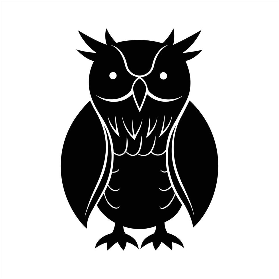 Owl Bird Black Silhouette Design vector