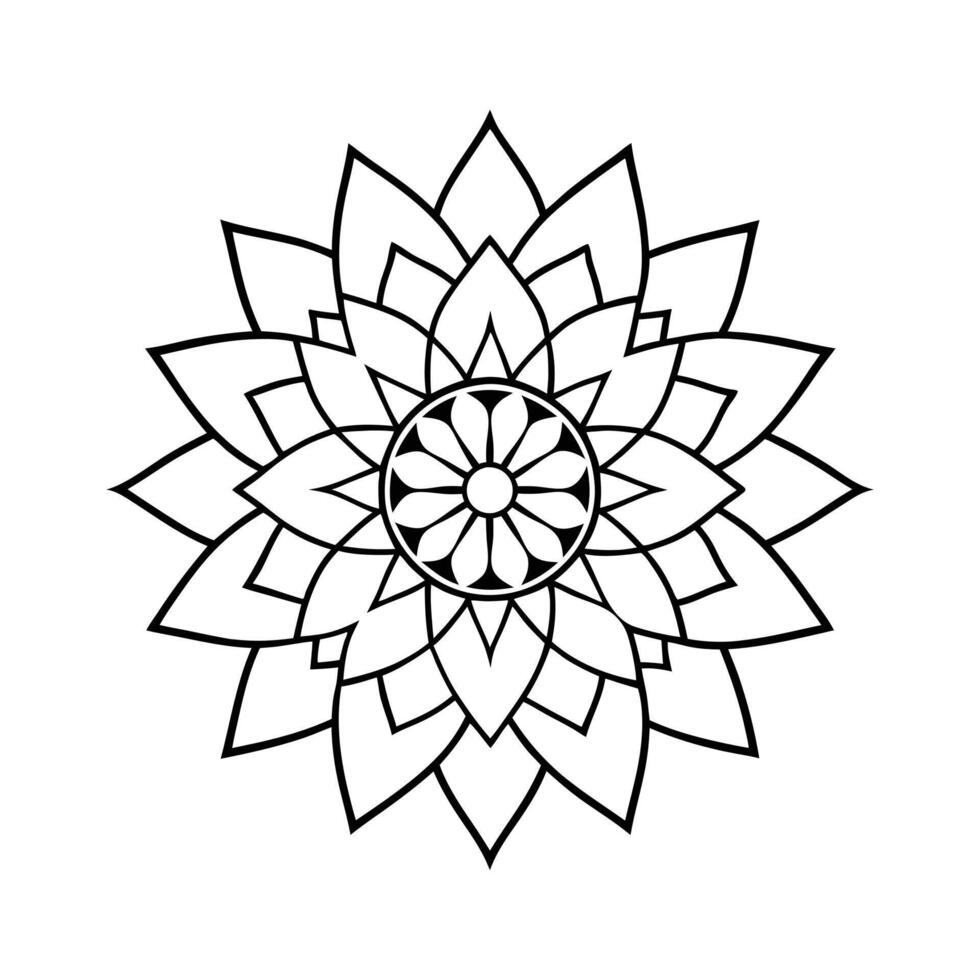 Symmetrical Mandala Line Art vector