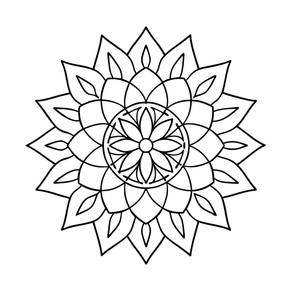 Mandala Line Art with Spiritual Energy vector