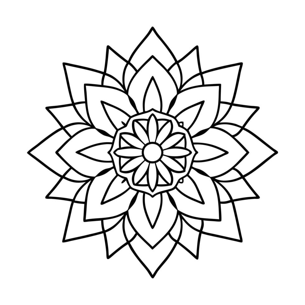 Intricate Mandala Line Art Drawing vector