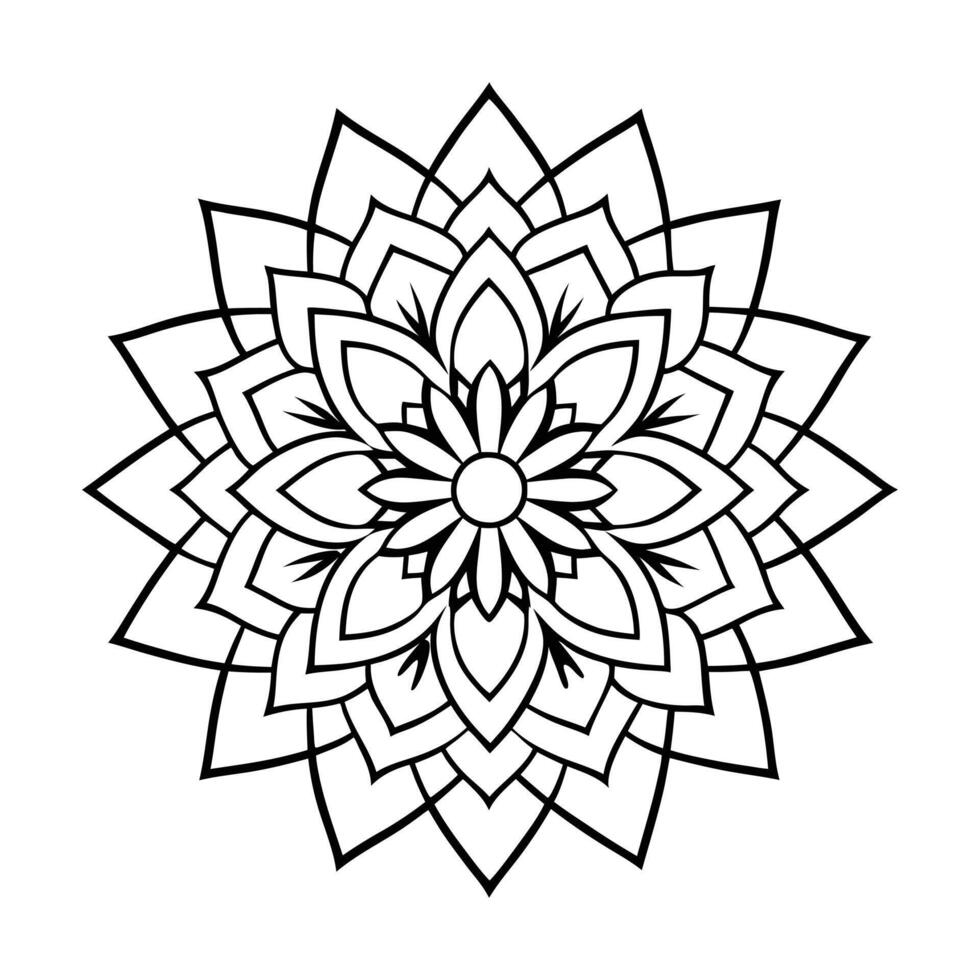 Mandala Line Art with Simple Design vector