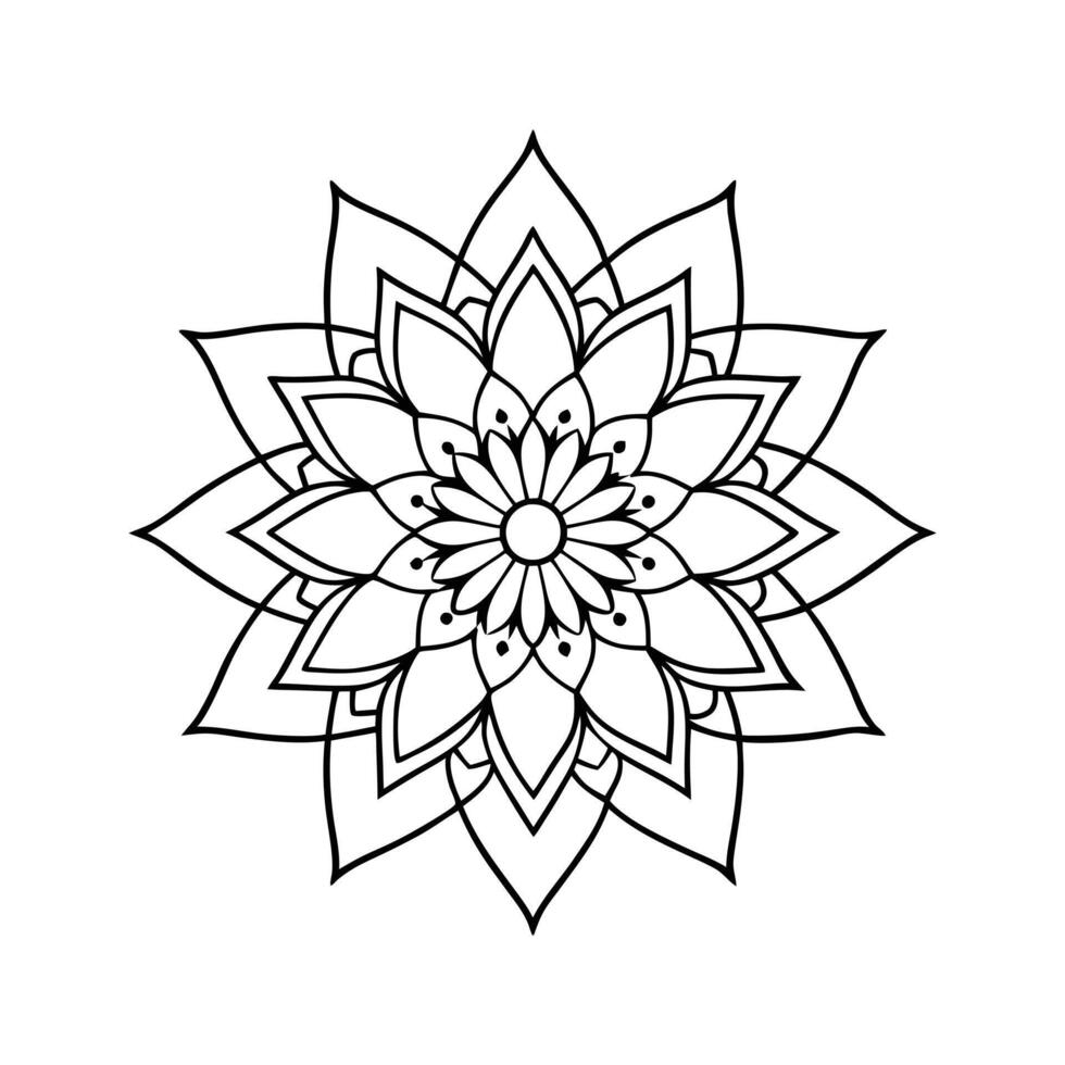 Mandala Line Art with Sacred Symbols vector