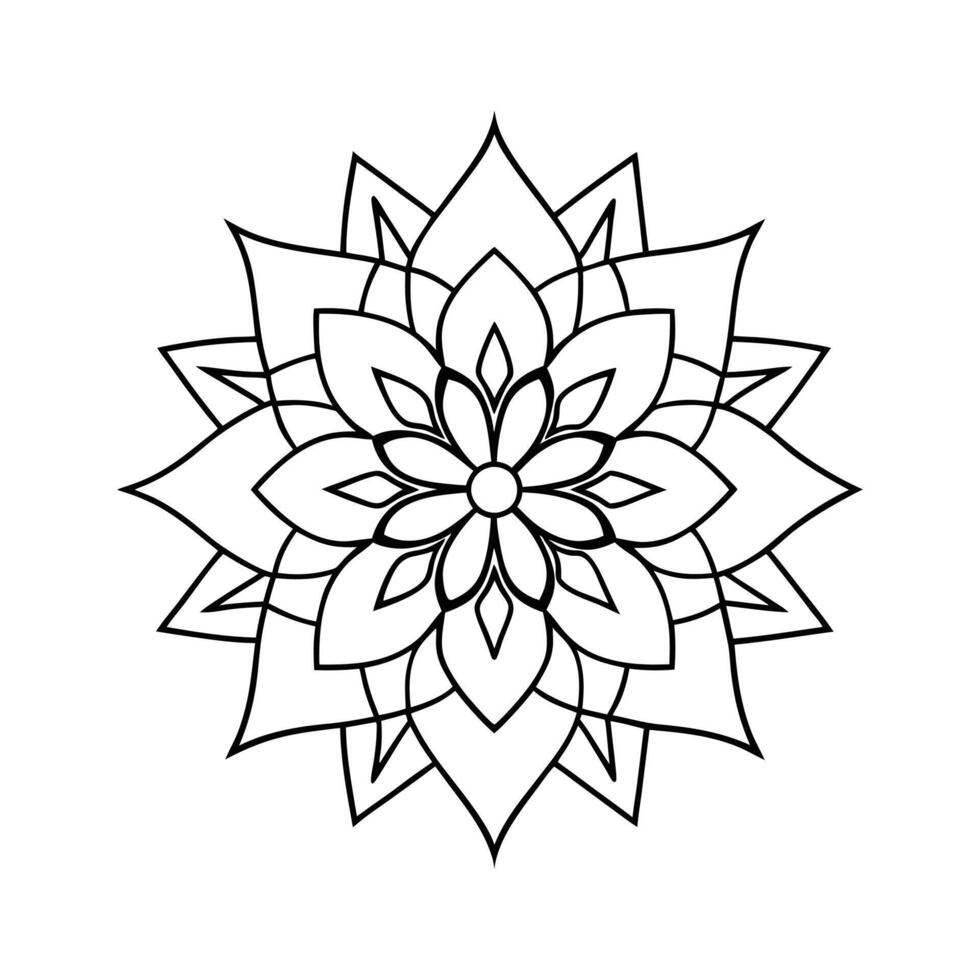 Elegant Mandala Line Art Design vector