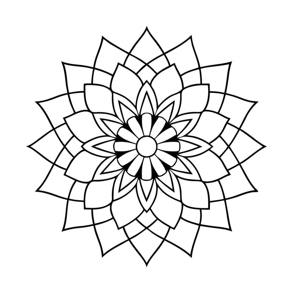 Modern Mandala Line Art vector