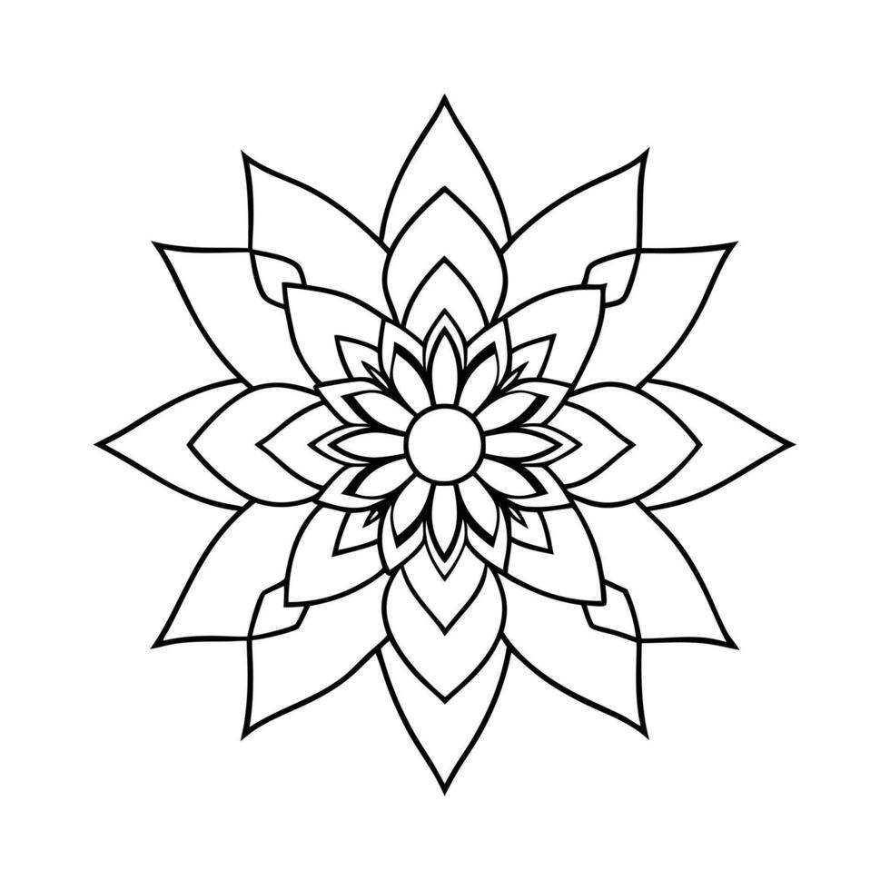 Sacred Mandala Line Art for Meditation vector