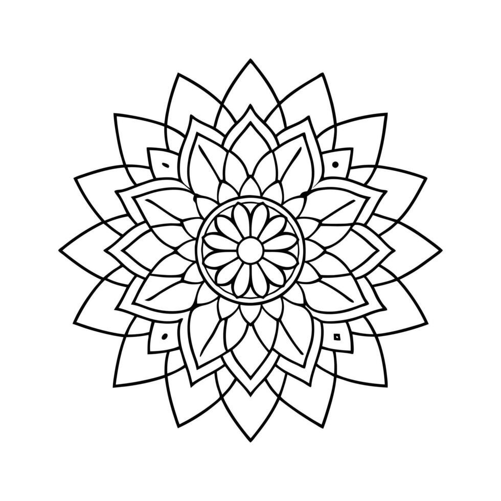 Mandala Line Art with Artistic Flow vector