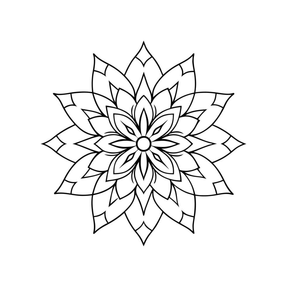 Mandala Line Art with Geometric Style vector
