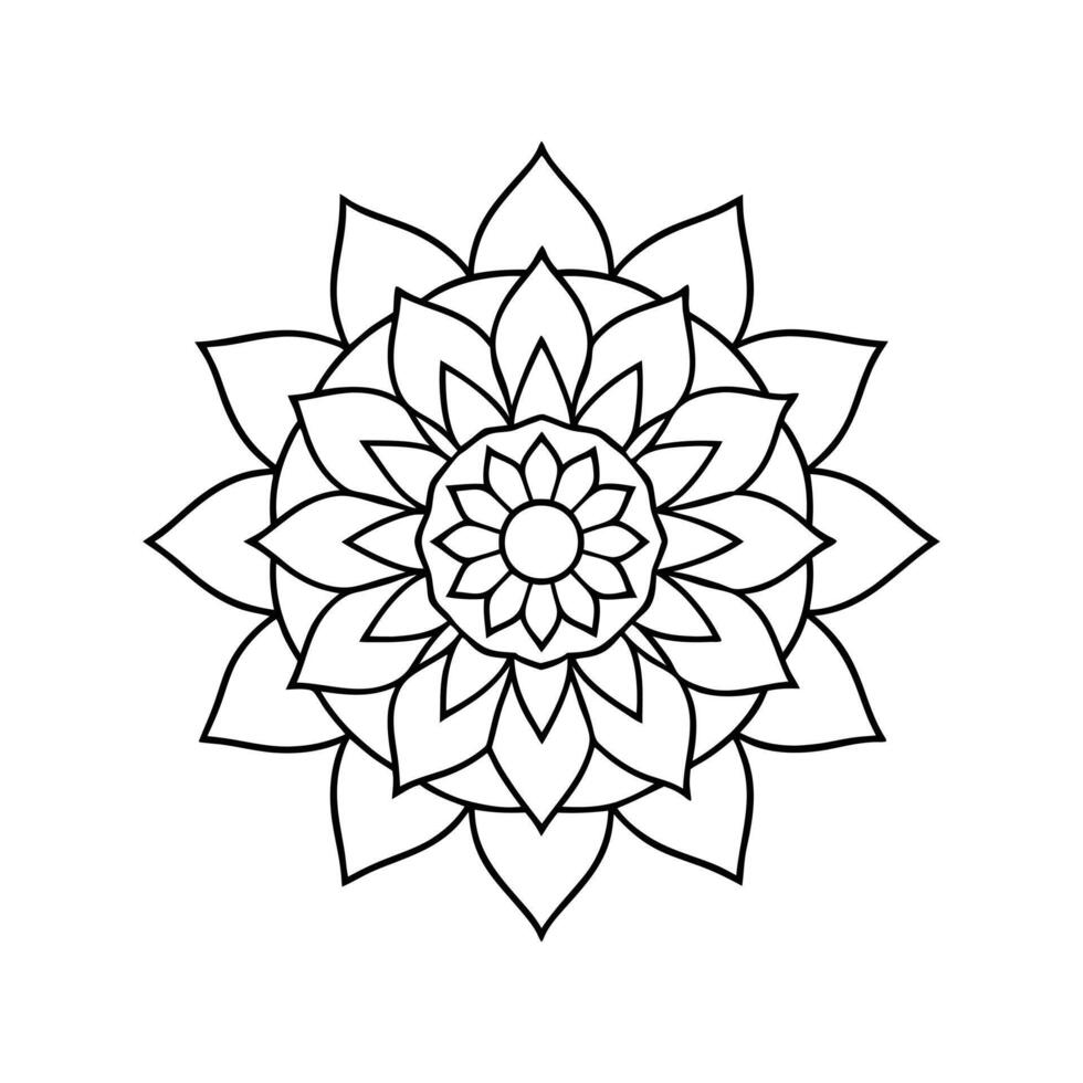 Mandala Line Art Circle Design vector