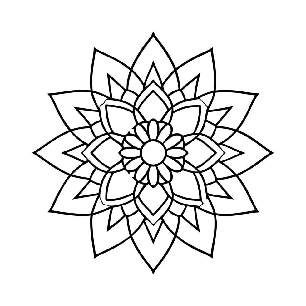Mandala Line Art with Abstract Geometry vector