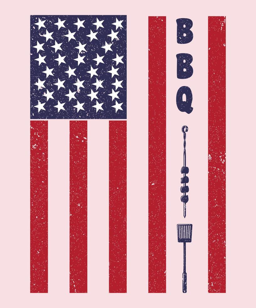 BBQ Flag Design vector