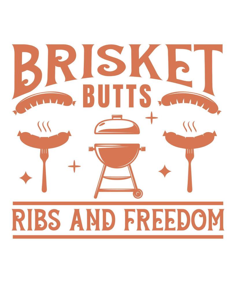 Brisket butts ribs and freedom vector