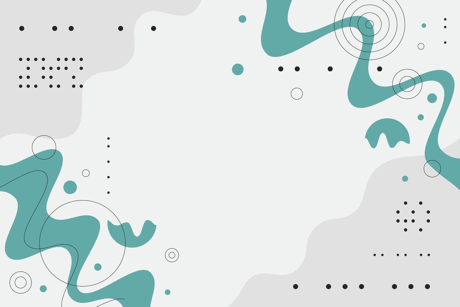 Geometric abstract shape background. Tosca, Grey, White color. Trendy design element. Brutalism style. vector