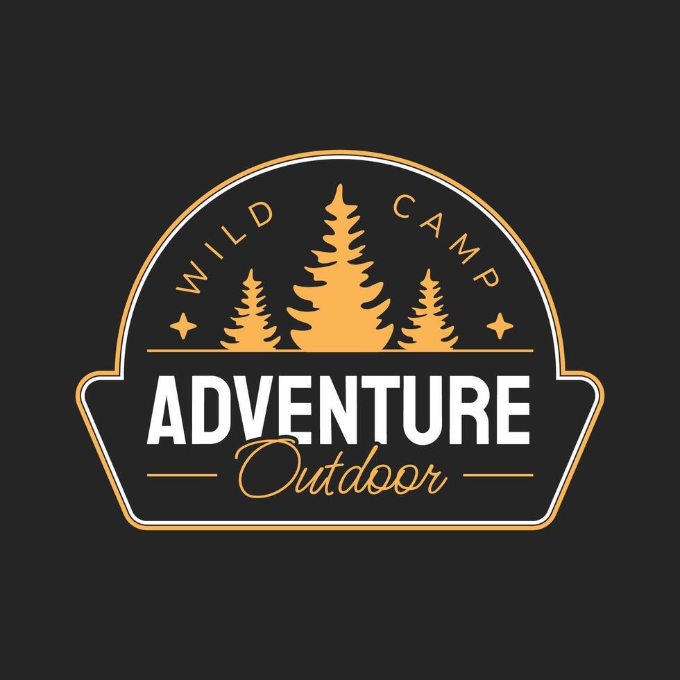 Outdoor Wild Mountain camping adventure badges logos. Patch design outdoor activity. Hipster and vintage style. vector