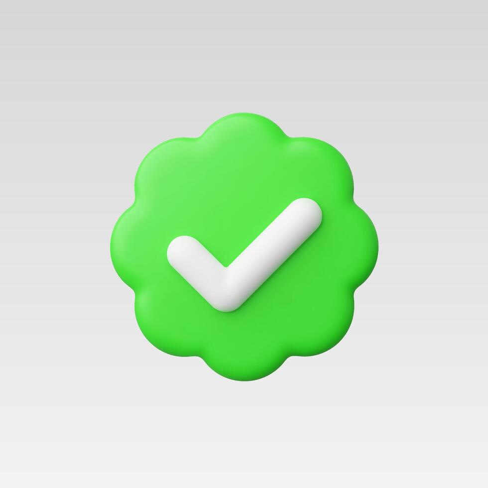 3d Realistic Approved Icon vector