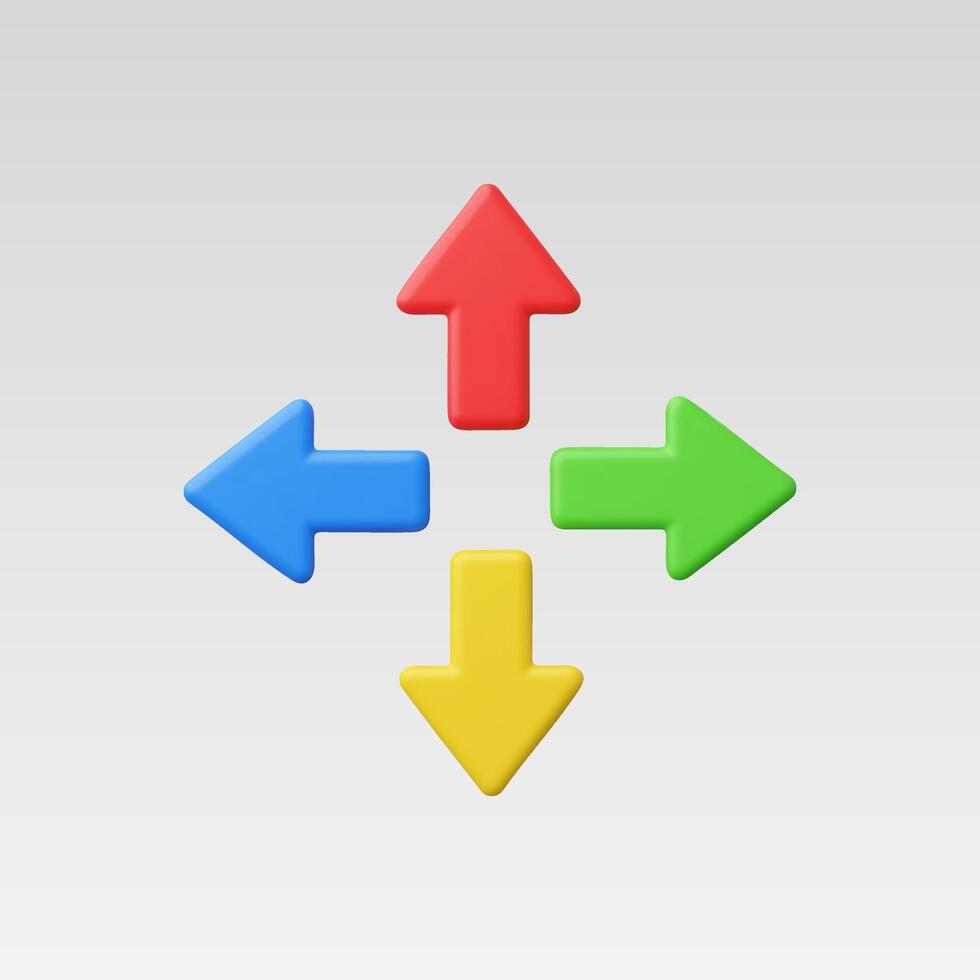 3d Realistic directional arrows vector