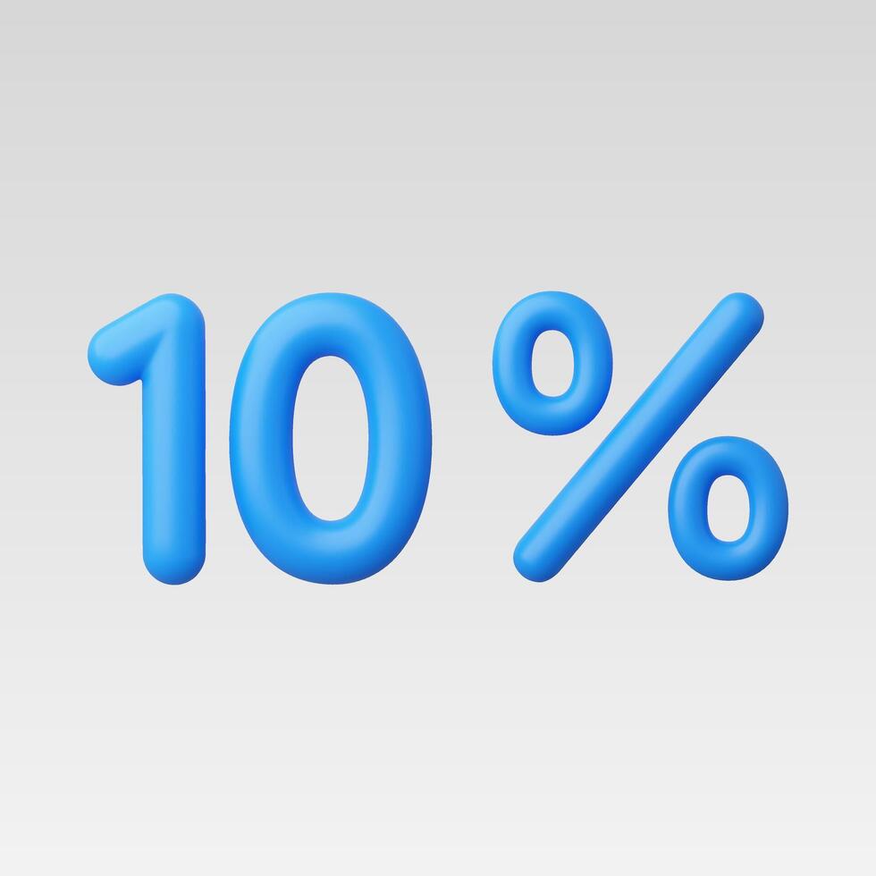 3d Realistic 10 Percent vector