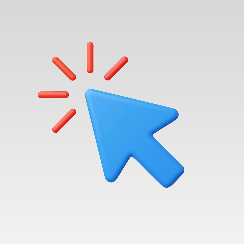 3d Realistic Cursor click illustration vector