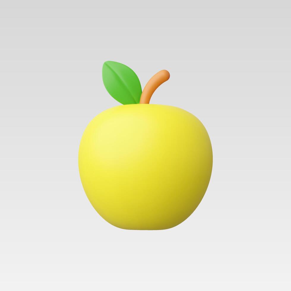 3d Realistic Apple fruit illustration vector