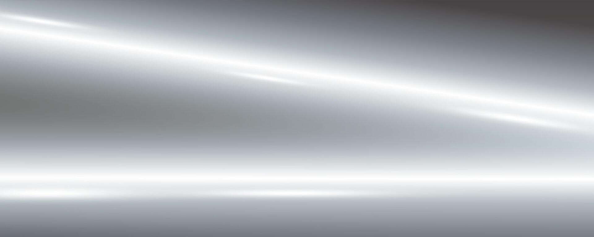 Silver mirror background with metal foil texture. Metal steel glossy gradient surface. Sheen stainless material with light glare gradation. abstract grey striped backdrop vector
