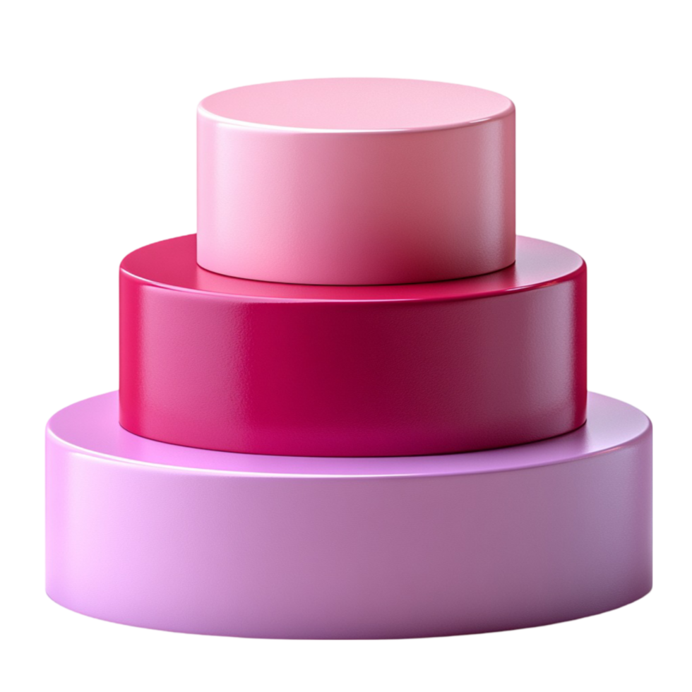 Three Round Cakes on Transparent Background png