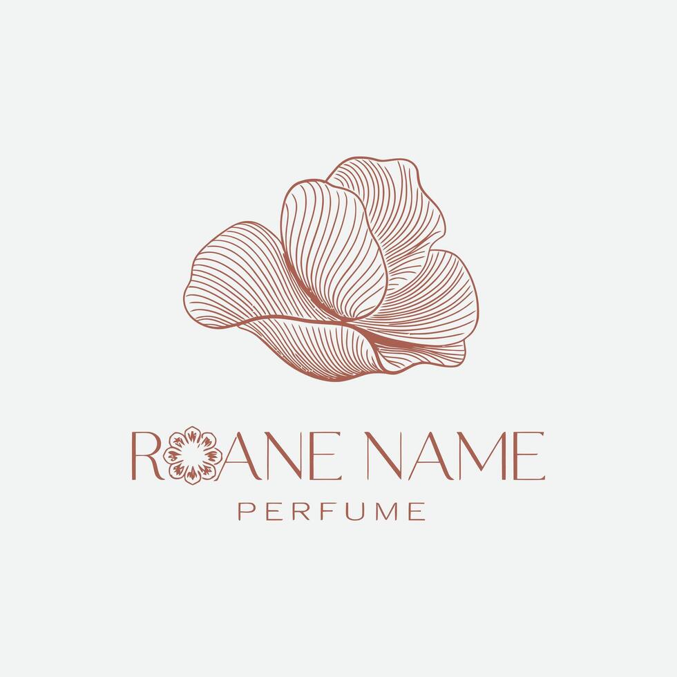 Romane Name Perfume Floral Emblem vector