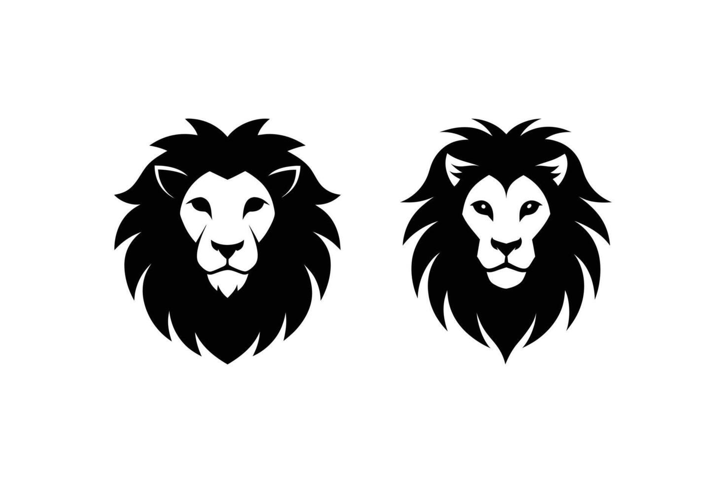 Lion head silhouette icon Illustration with white background vector