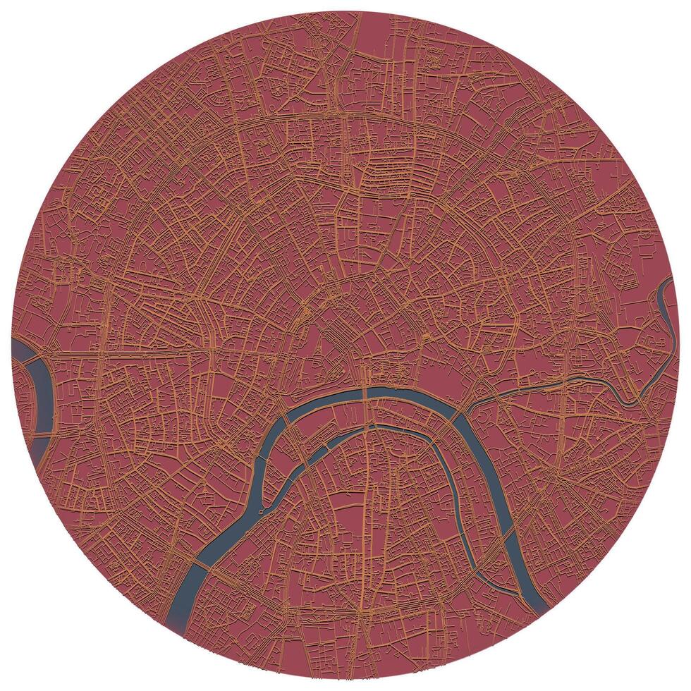 Moscow Russia,accurate street art map,city center in circle shape, image vector