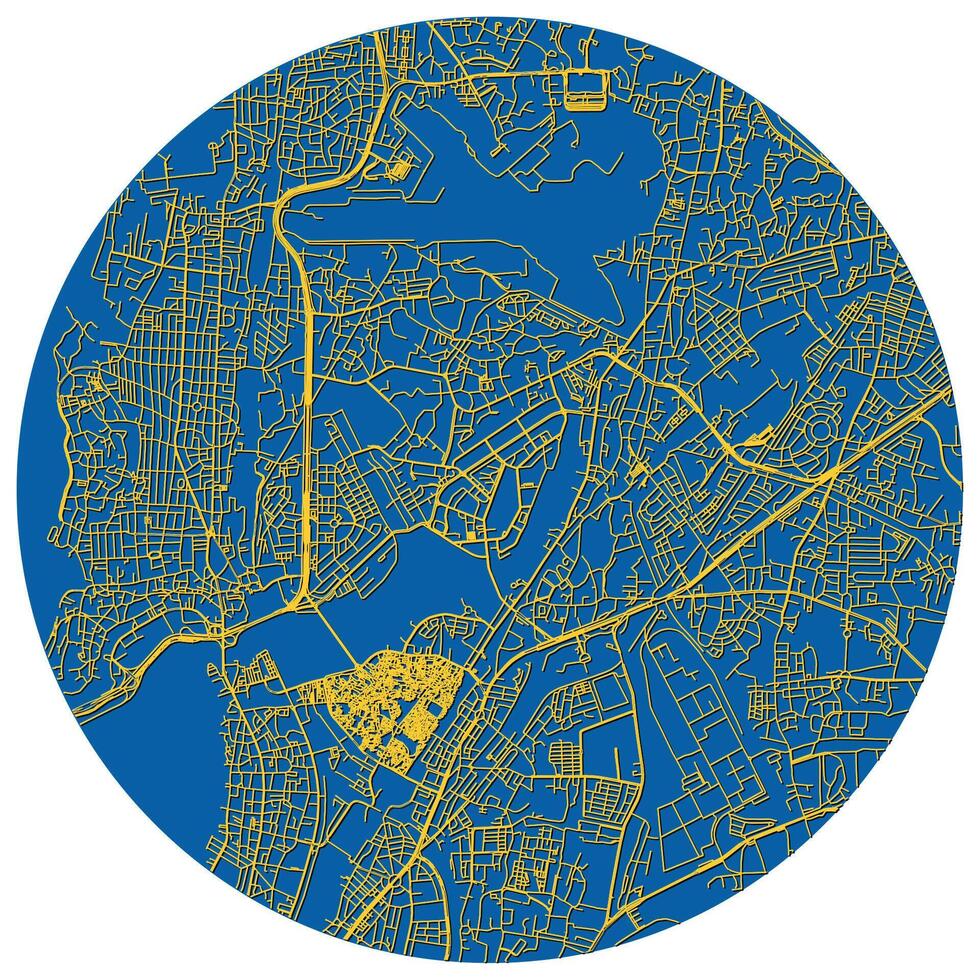Mumbai India,accurate street art map,city center in circle shape, image vector