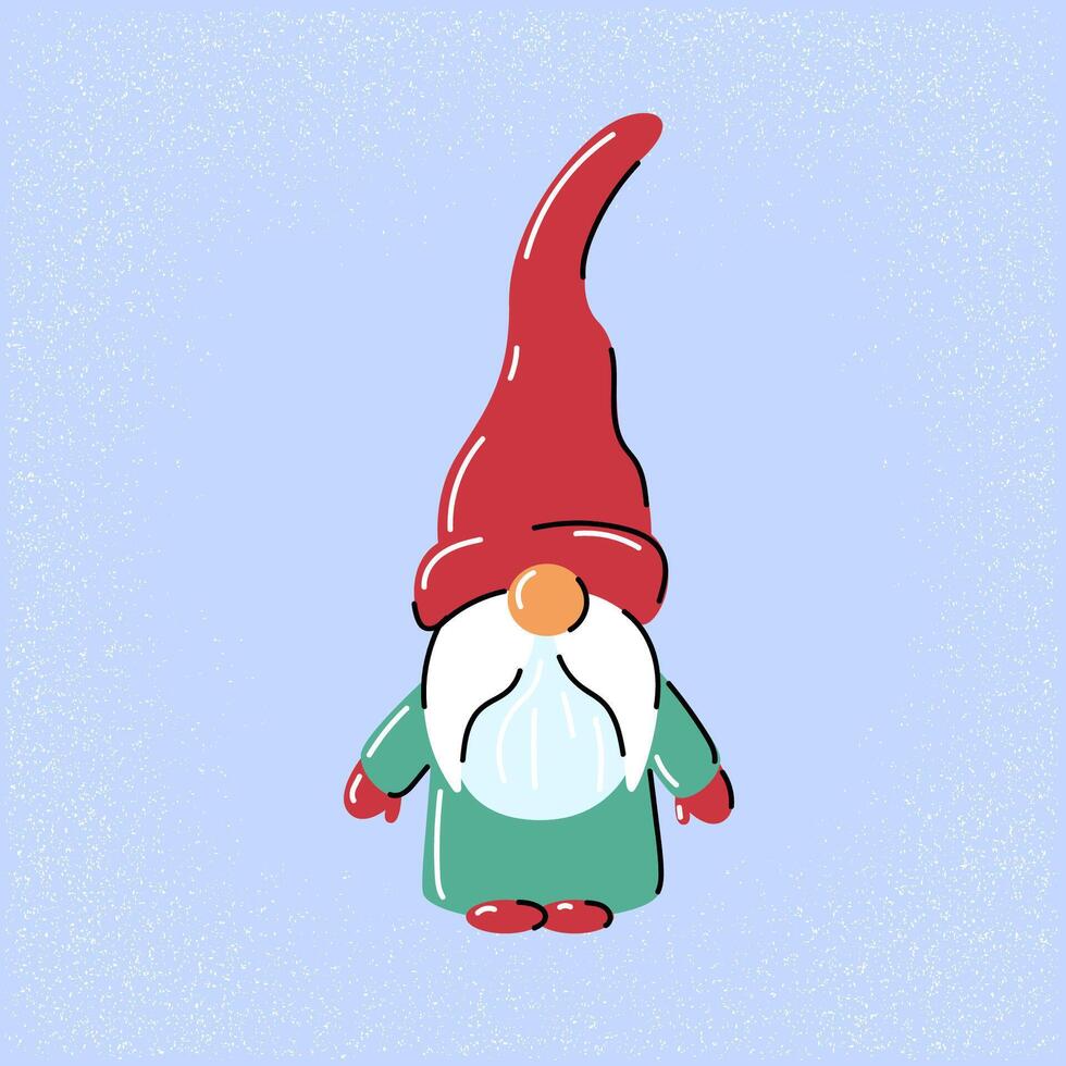 Christmas gnome for under the tree, souvenir. Cute gift. illustration. vector