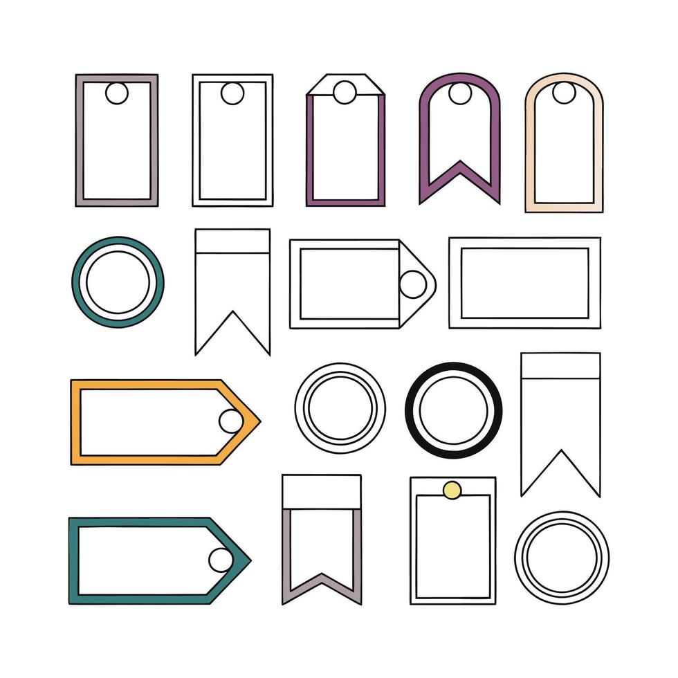 Editable Tag and Label Templates for Graphic Design vector