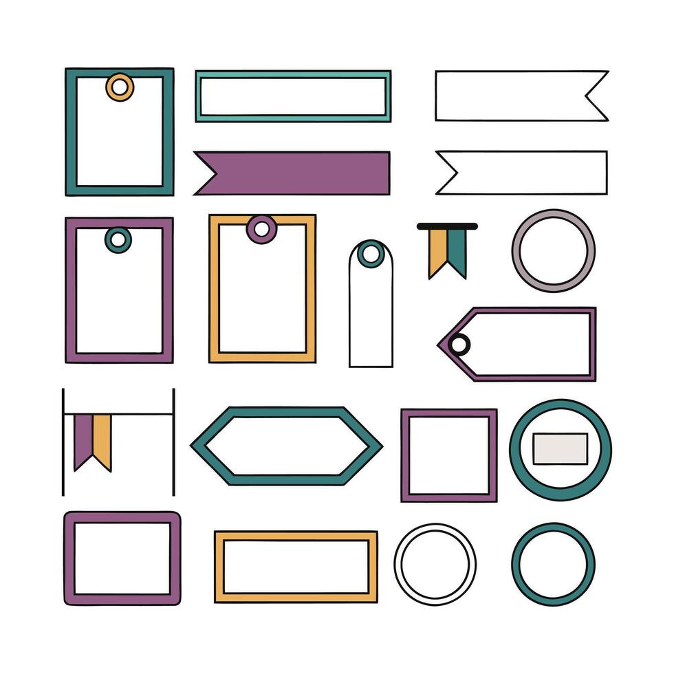 Minimalistic Tag and Badge Collection for Designs vector